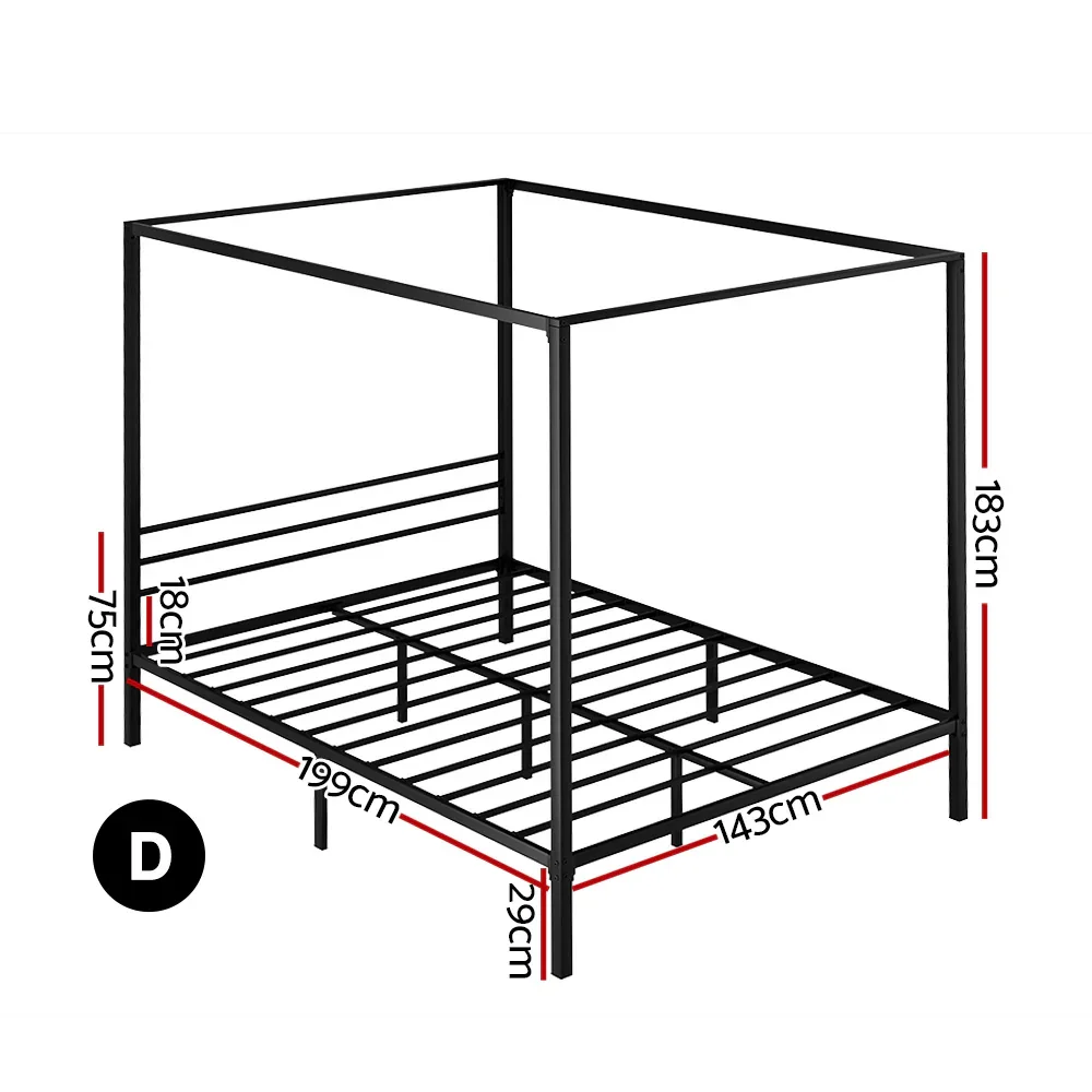 Bed Frame Double Size Metal Bed Frame POCHY - Image 2