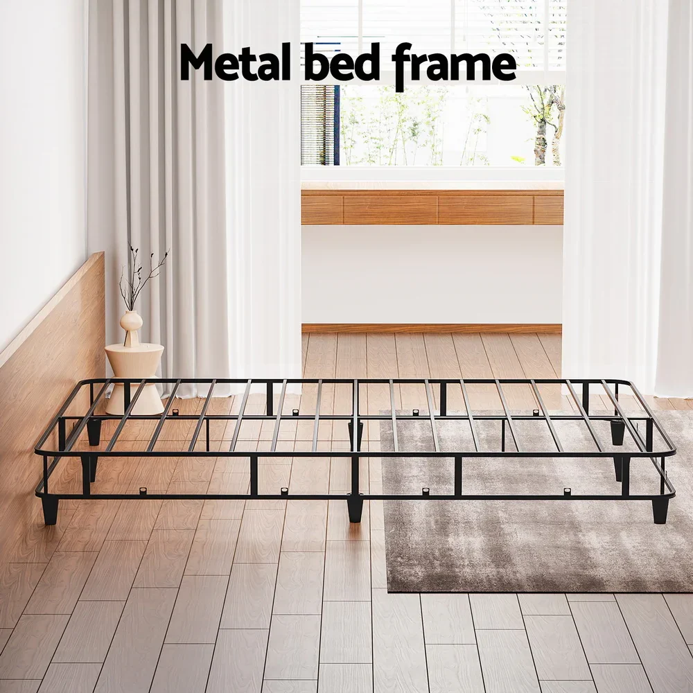 Bed Frame Queen Size Metal Grey MASON - Image 5