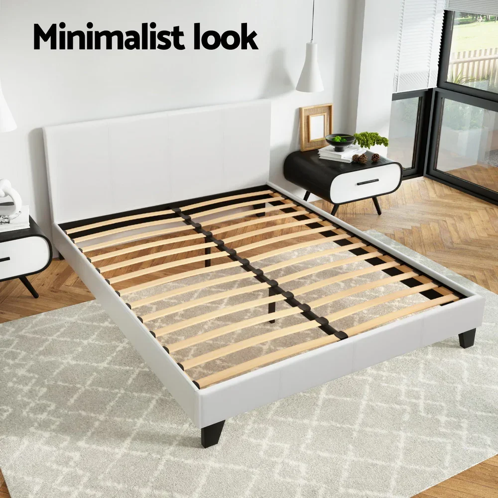 Bed Frame Queen Size White NEO - Image 4