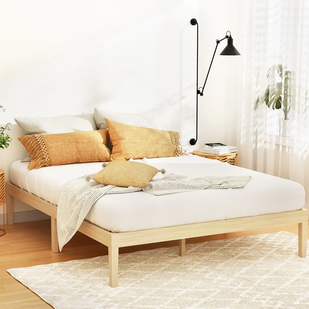 Bed Frame Queen Size Wooden Base Mattress Platform Timber Pine BRUNO - Image 7