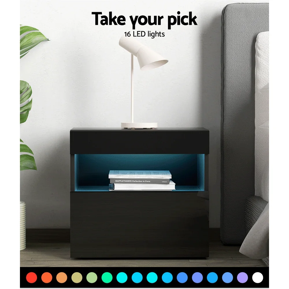 Bedside Table LED - HERES Black - Image 5