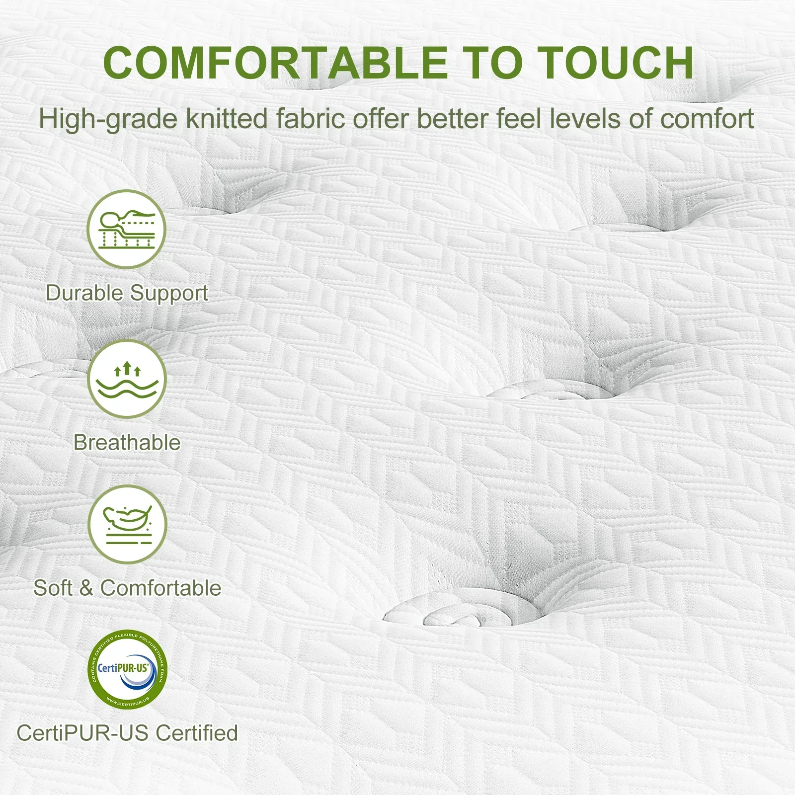 Double Bed Frame Mattress Set Platform Upholstered Hybrid Pocket Coil - Image 5