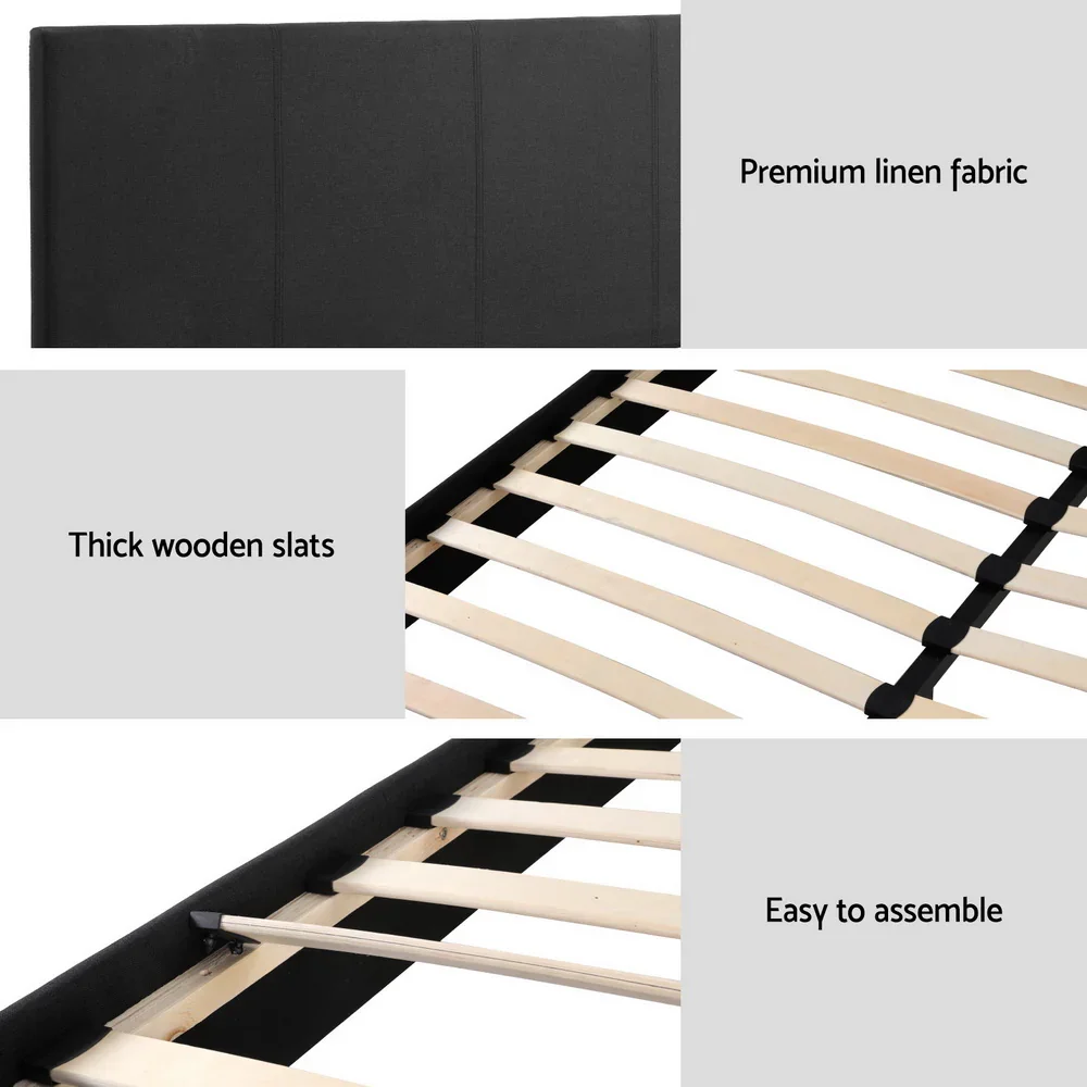 Queen Bed Frame Mattress Set Platform Upholstered Hybrid Pocket Coil - Image 3
