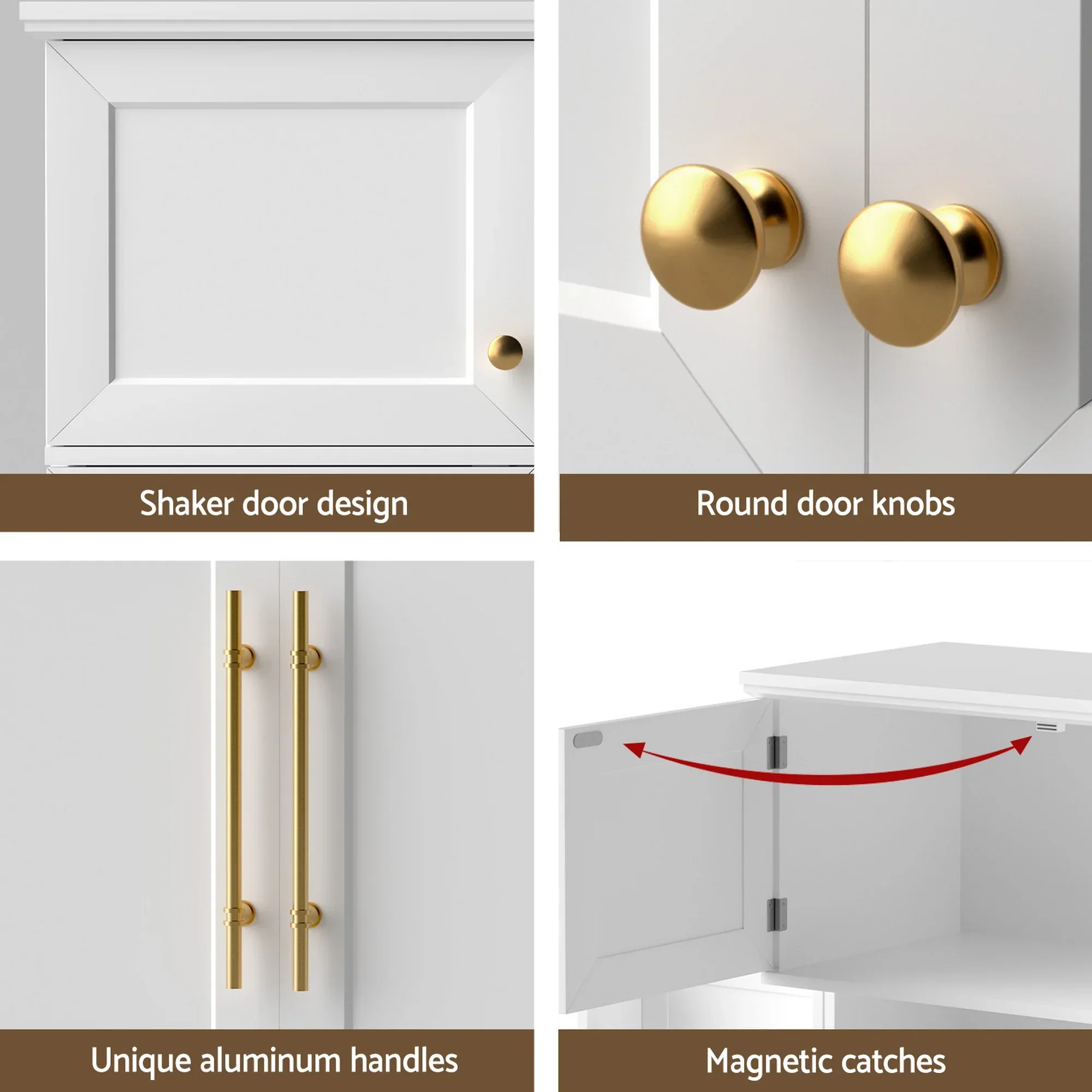 Buffet Sideboard Cabinet Pantry Kitchen Storage Cupboard Drawers Doors - Image 8