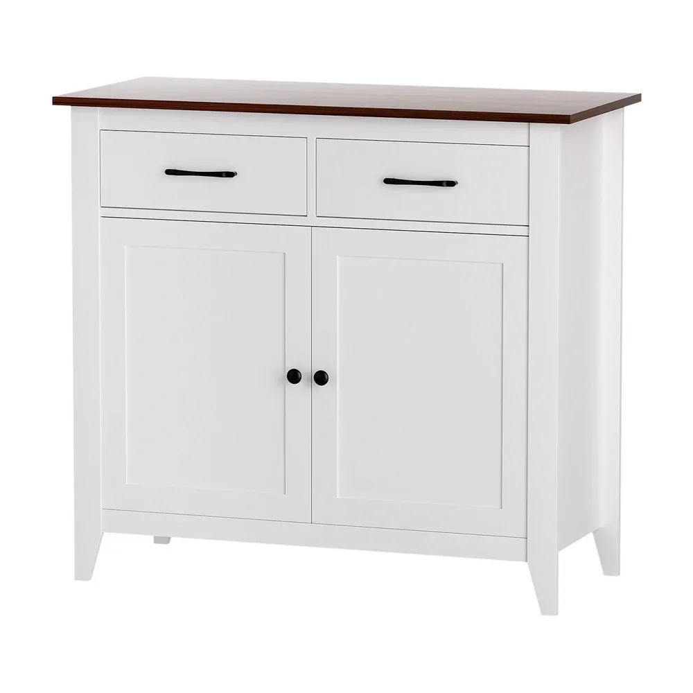 Buffet Sideboard Storage Cabinet Kitchen Cupboard Hallway 2 Drawers White - Image 7