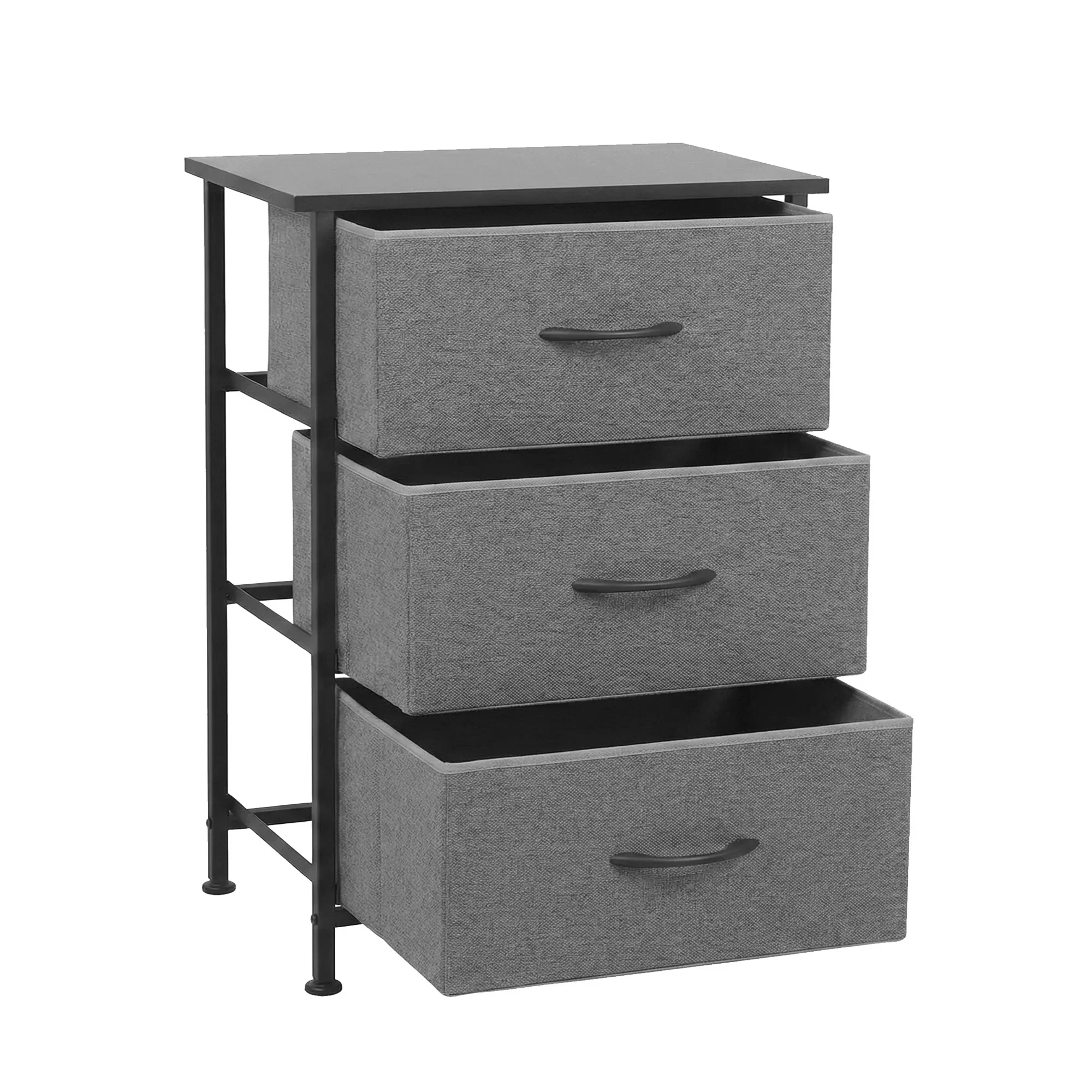 Chest of 3 Drawers Storage Dresser Tallboy Grey - Image 8