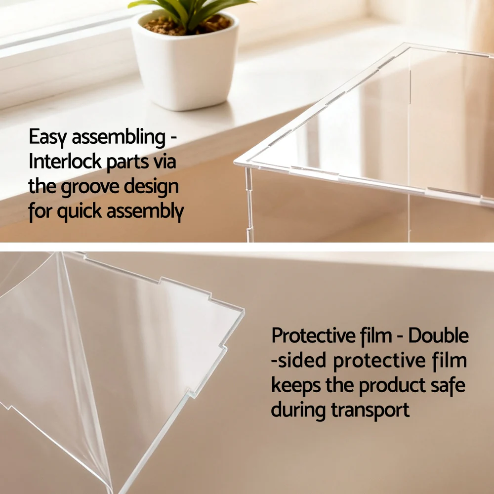 Clear Acrylic Display Case Dustproof Protection Box For Car Toys 30CM - Image 2