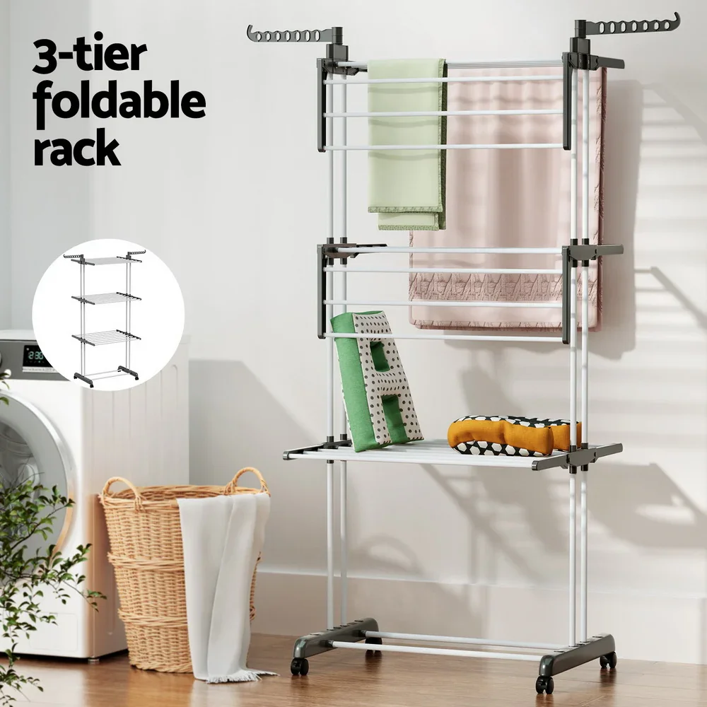 Clothes Airer Drying Rack 173cm Coat Hanger Foldable - Image 6