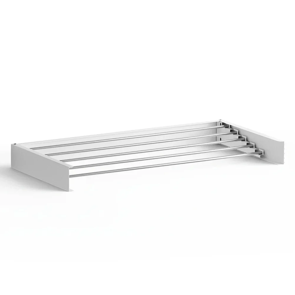 Clothes Rack Wall Mounted Airer Foldable White - Image 7