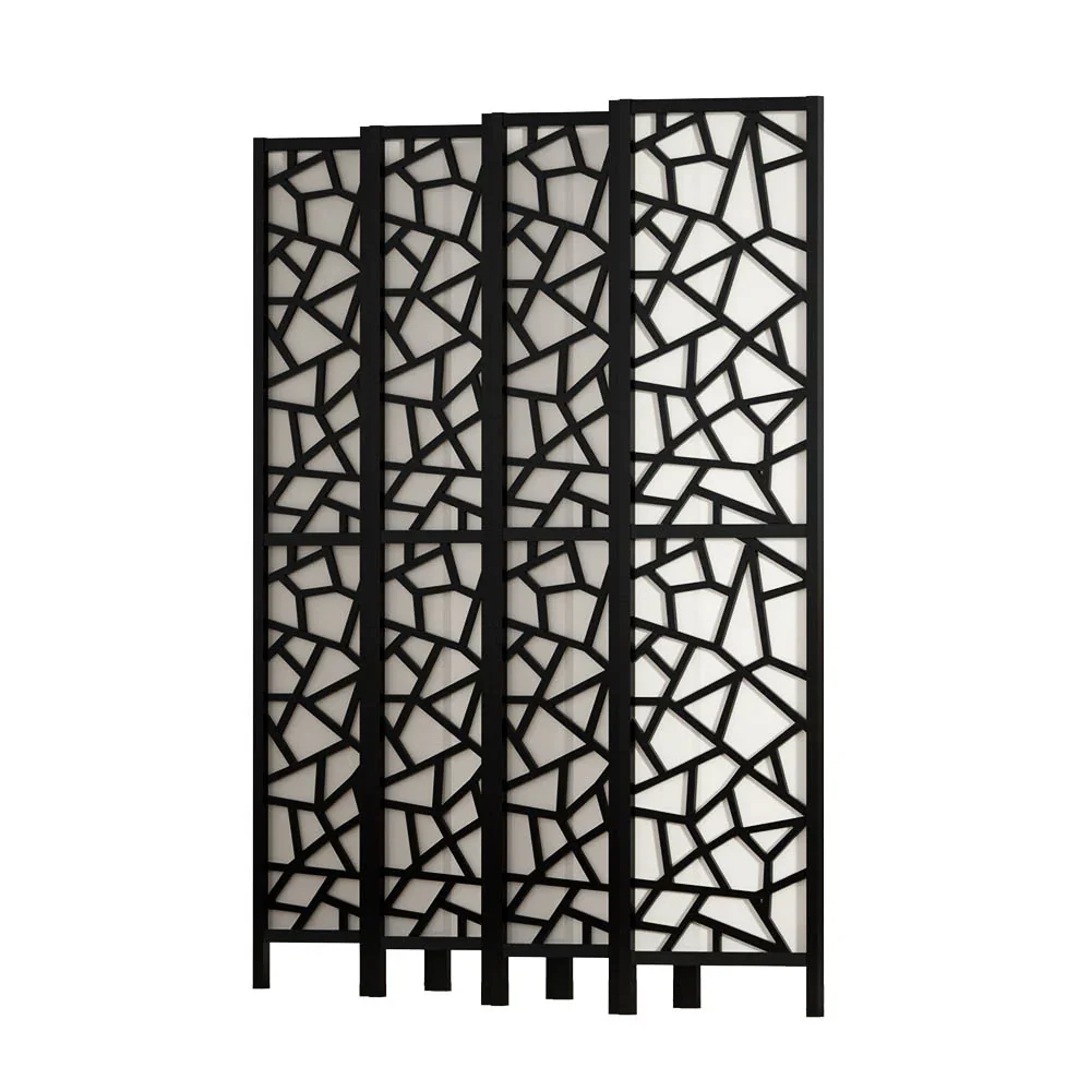 8 Panel Room Divider Screen 325x170cm Clover Black - Image 4