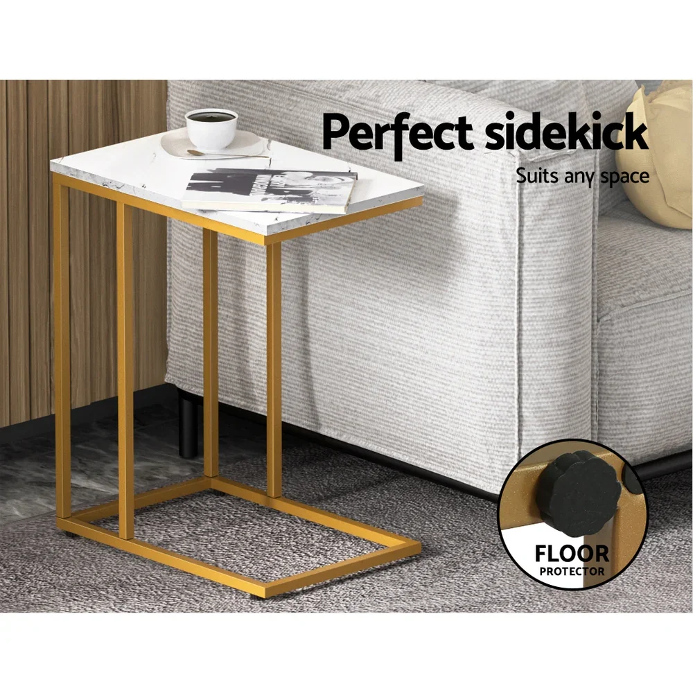 Coffee Table Side Table Marble Effect Emma - Image 4