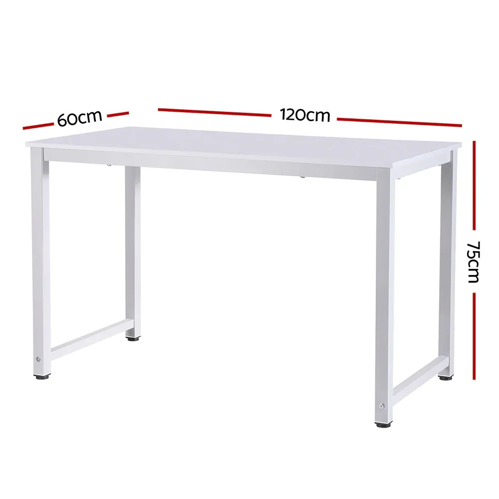 Computer Desk Home Office Study Table White 120CM - Image 3