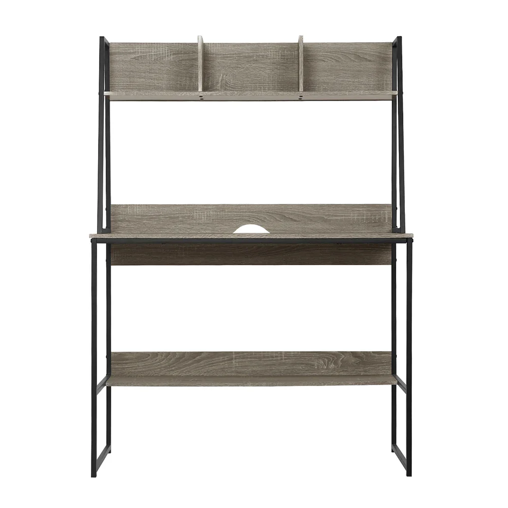 Computer Desk Bookshelf Storage Grey 100CM - Image 3