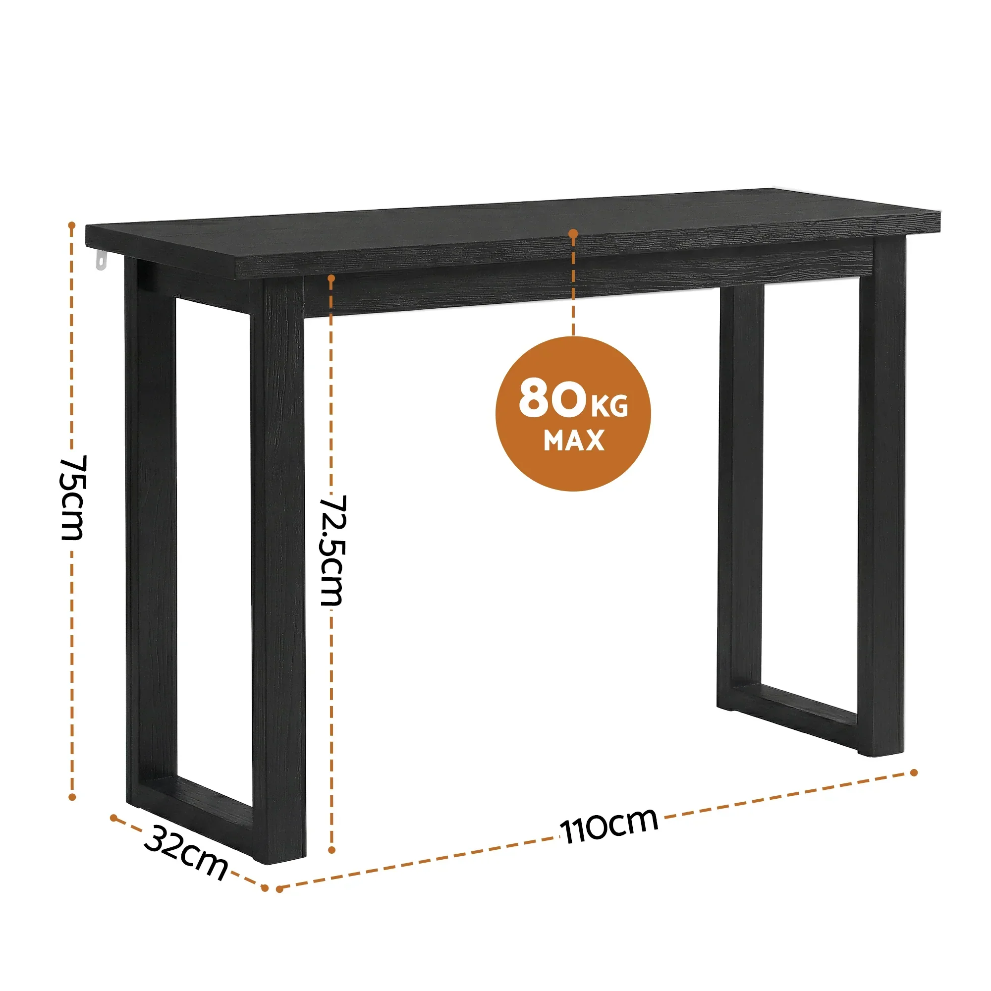 Console Table 110CM Black - Image 9