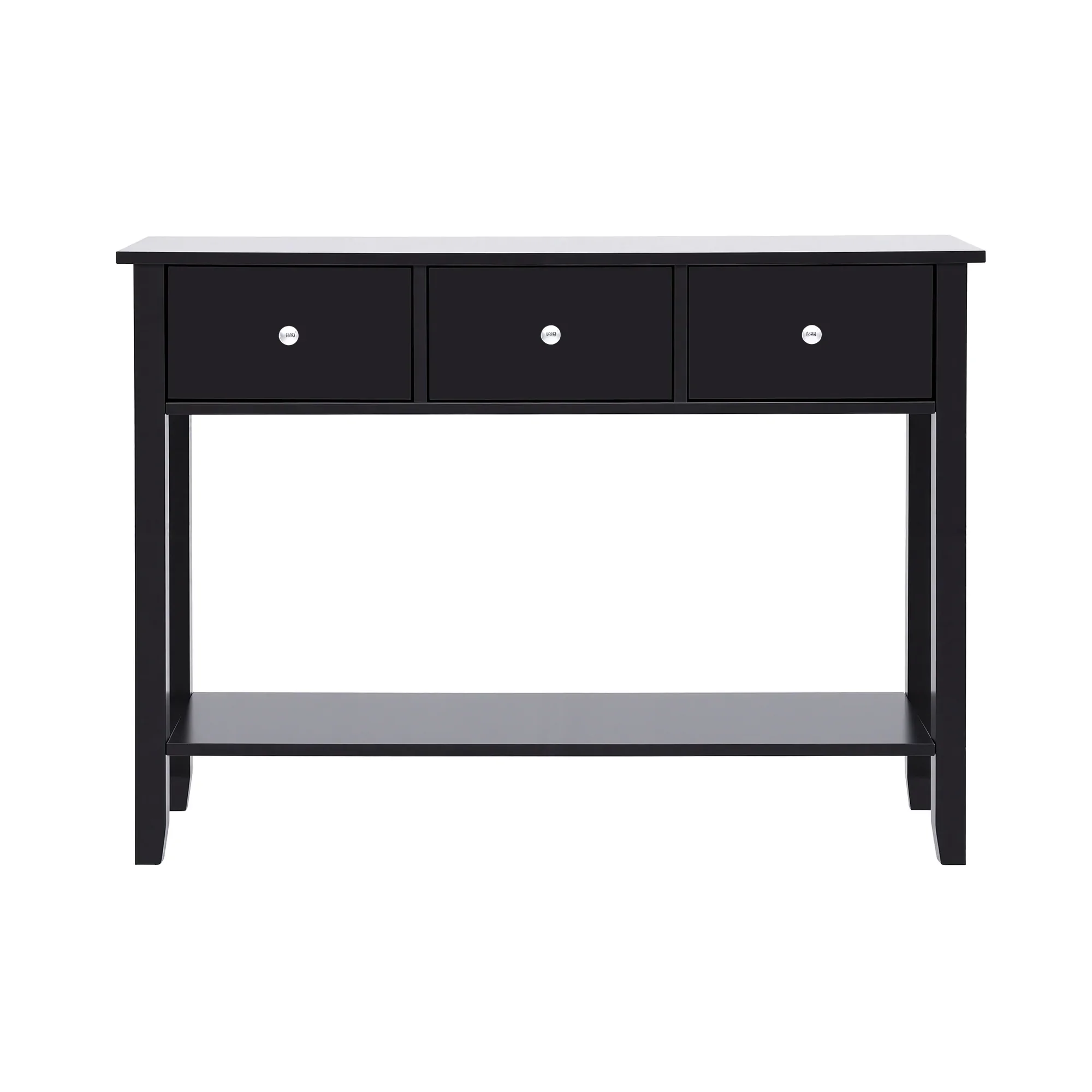Console Table Hallway Sofa Entryway Entrance 3 Drawers 100CM Black - Image 4