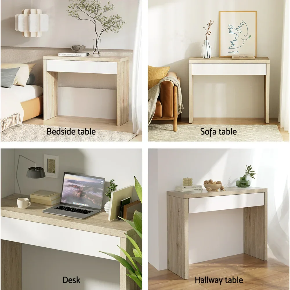 Console Table Storage Drawer Jory White Pine - Image 5
