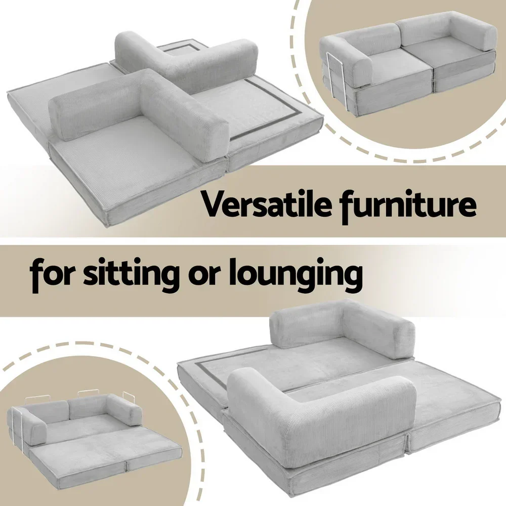 Convertible Folding Sofa Bed Grey - Image 4