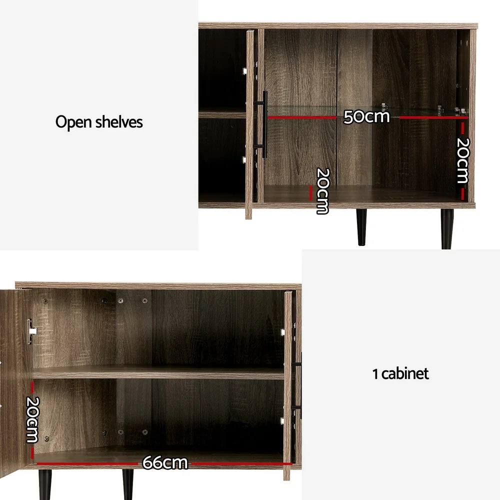 Corner Entertainment Unit Stand TV Cabinet Open Storage Shelf 120CM - Image 7