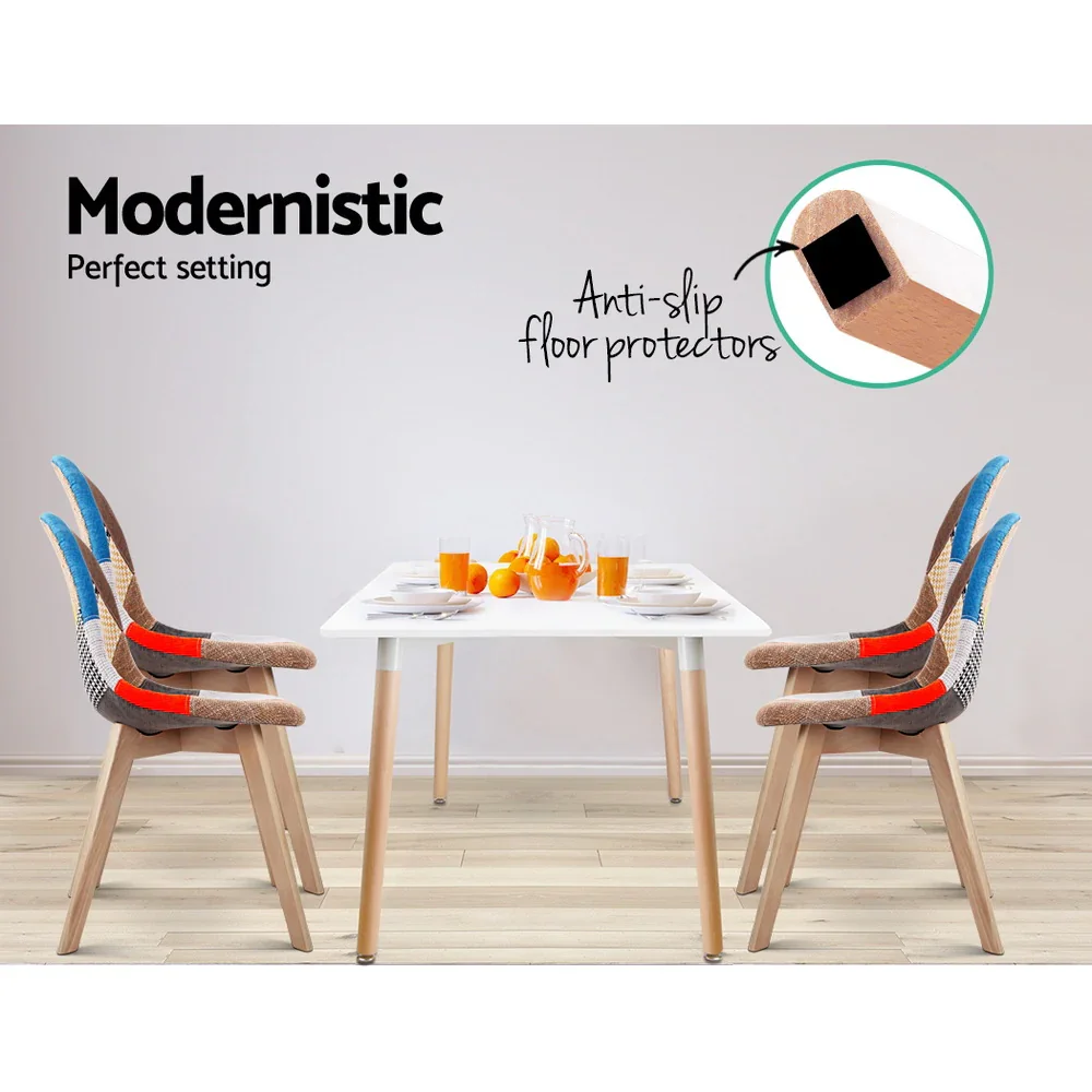 Dining Chairs Set of 4 Fabric Retro Replica DSW - Image 3