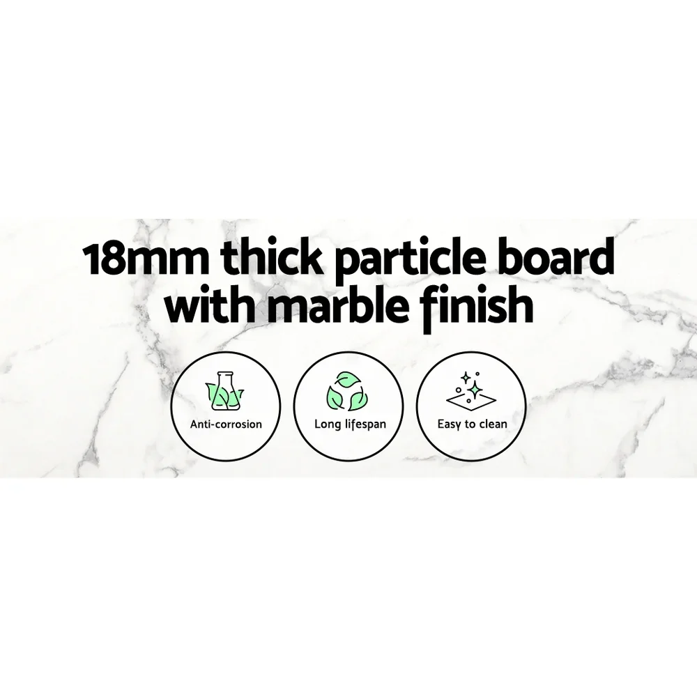 Dining Table Round Marble Effect 110CM - Image 3