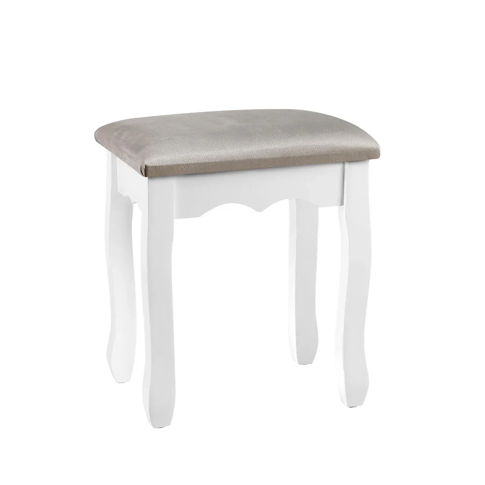 Dressing Table Stool Velvet Grey - Image 2