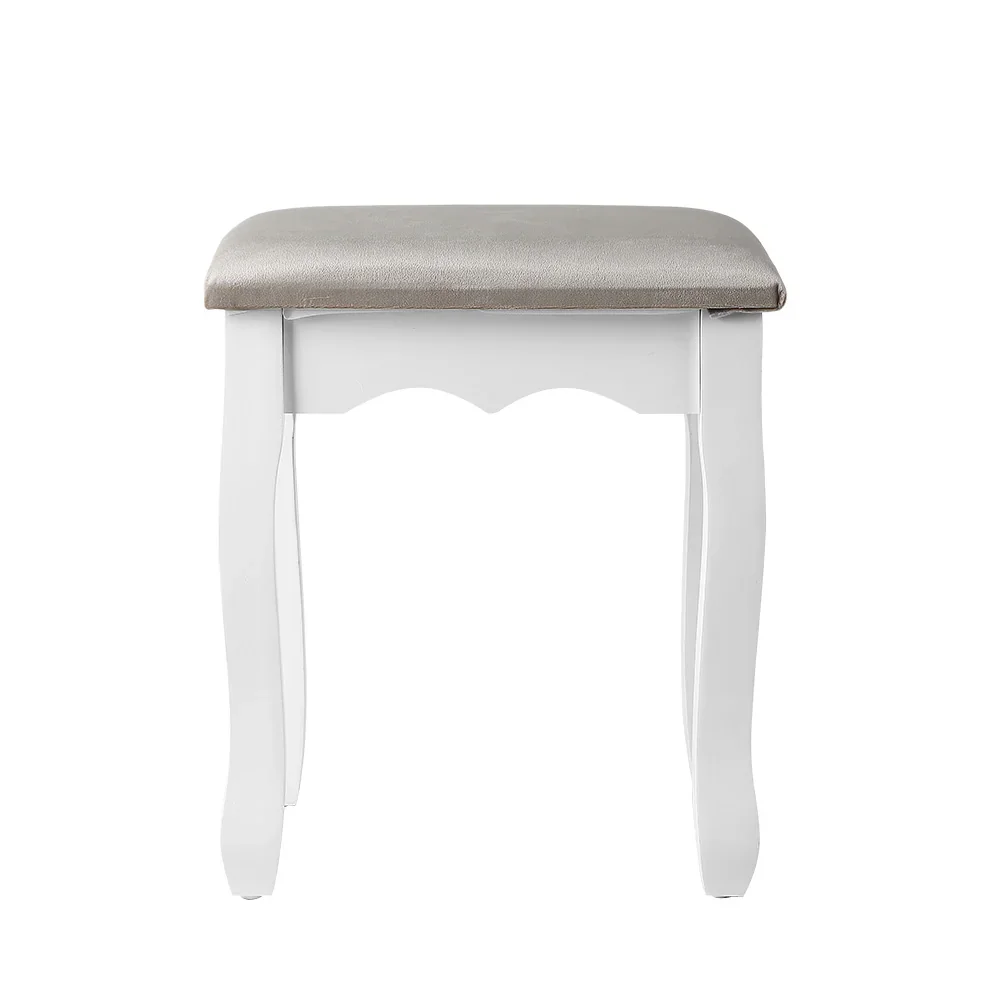 Dressing Table Stool Velvet Grey - Image 4