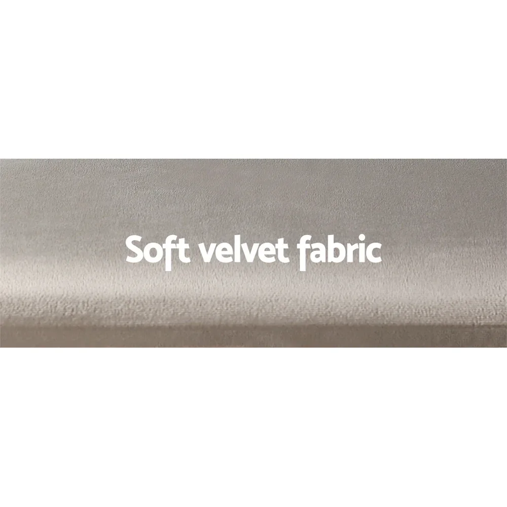 Dressing Table Stool Velvet Grey - Image 7