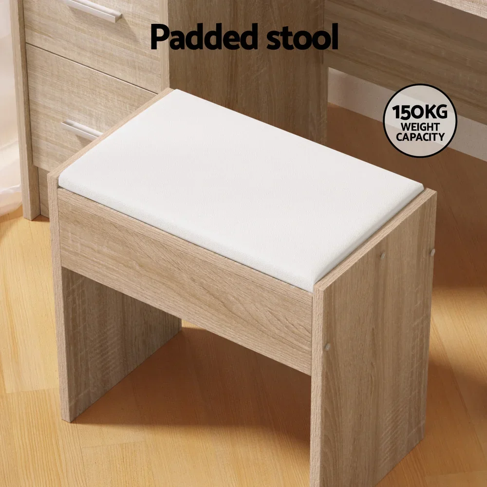 Dressing Table Set Stool 10 Led Bulbs Wood - Image 6