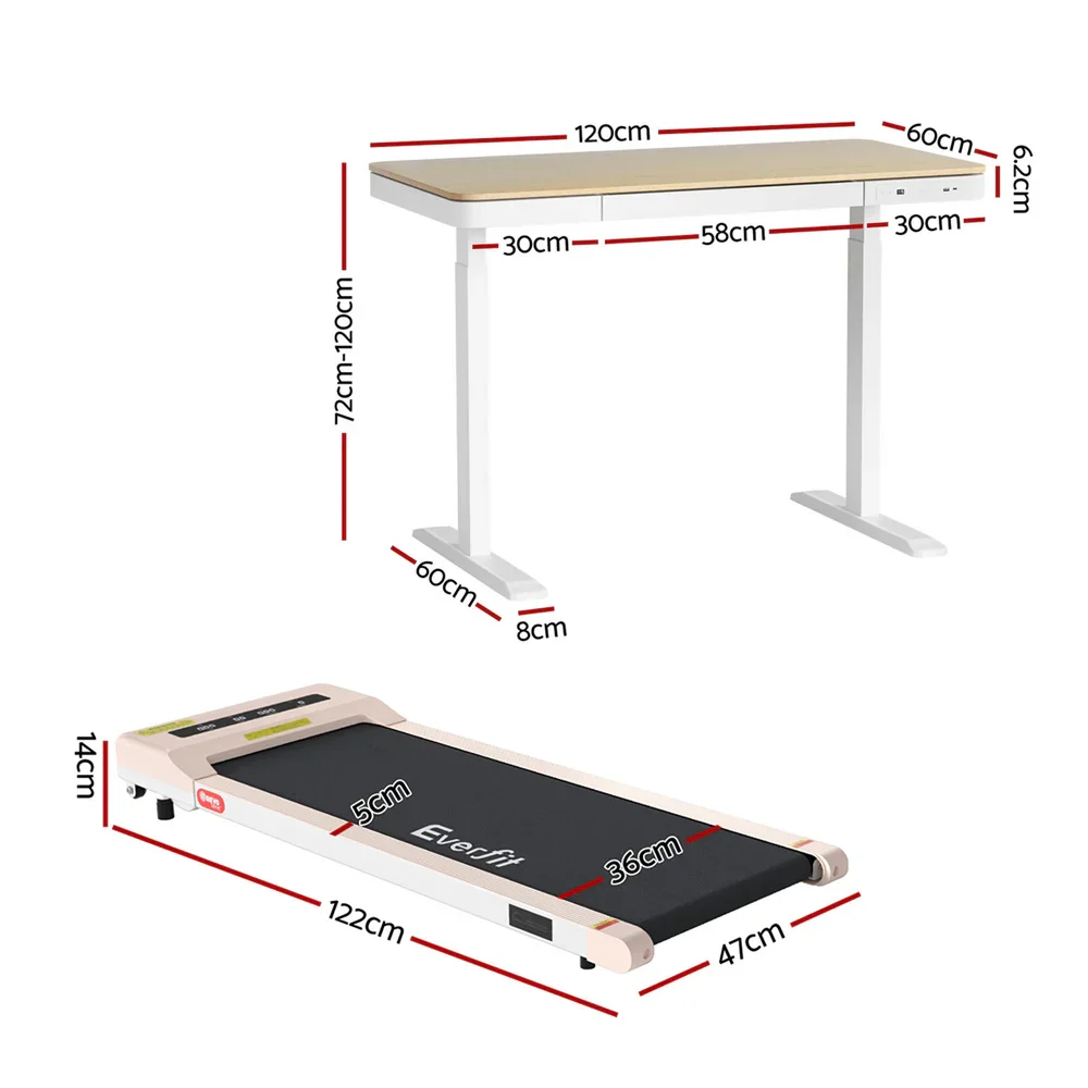 Electric Treadmill with 120cm Automatic Standing Desk Walking Pad 360mm - Image 2