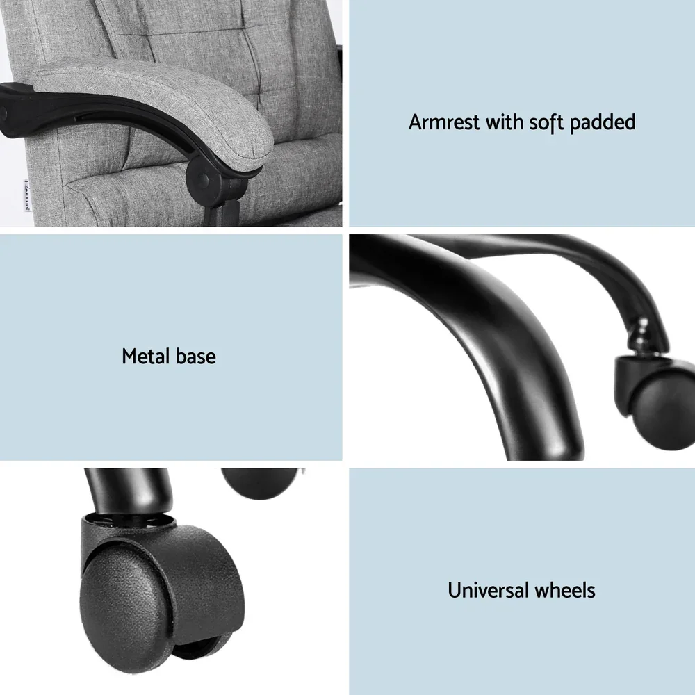 Executive Office Chair 4-Point Massage Adjustable Ergonomic Recline Back - Image 6