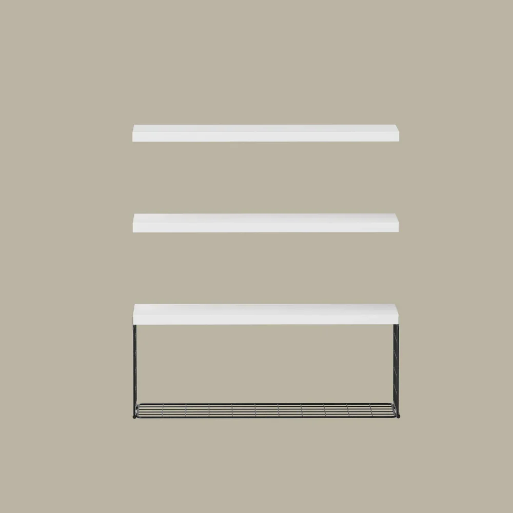 Floating Wall Shelf Set of 3 White - Image 6