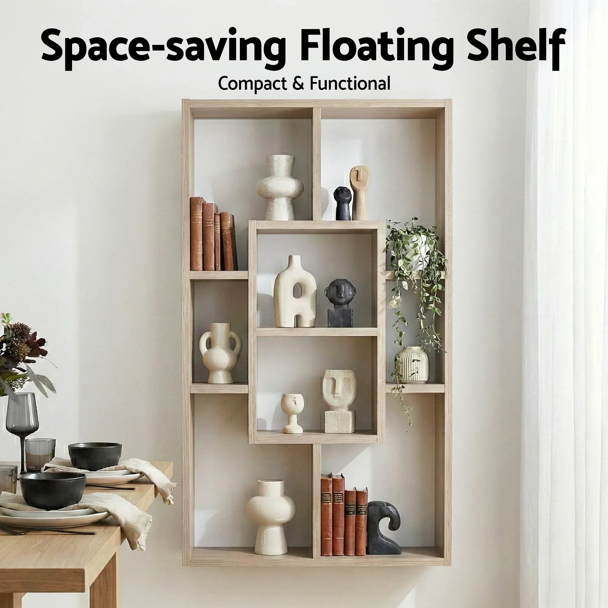 Floating Wall Shelves Bookshelf Wood - Image 3