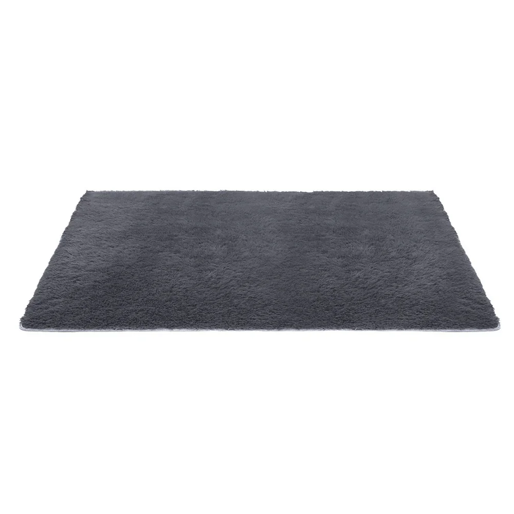 Floor Rug 160x230cm Plush Area Shaggy Rug Living Room Bedroom Carpet Grey - Image 3