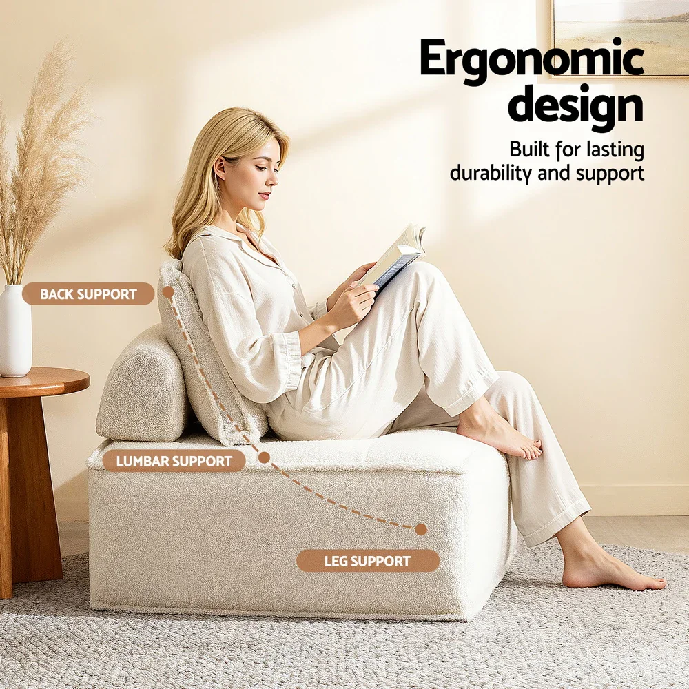 Floor Sofa Lounge Chair 5 Seater with Pillow - Image 4