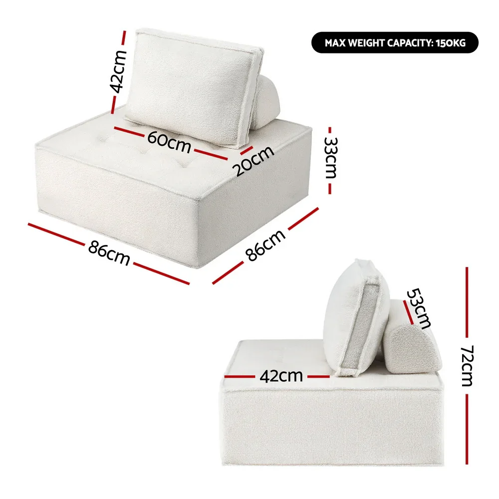 Floor Sofa Lounge Chair 6 Seater with Pillow - Image 2
