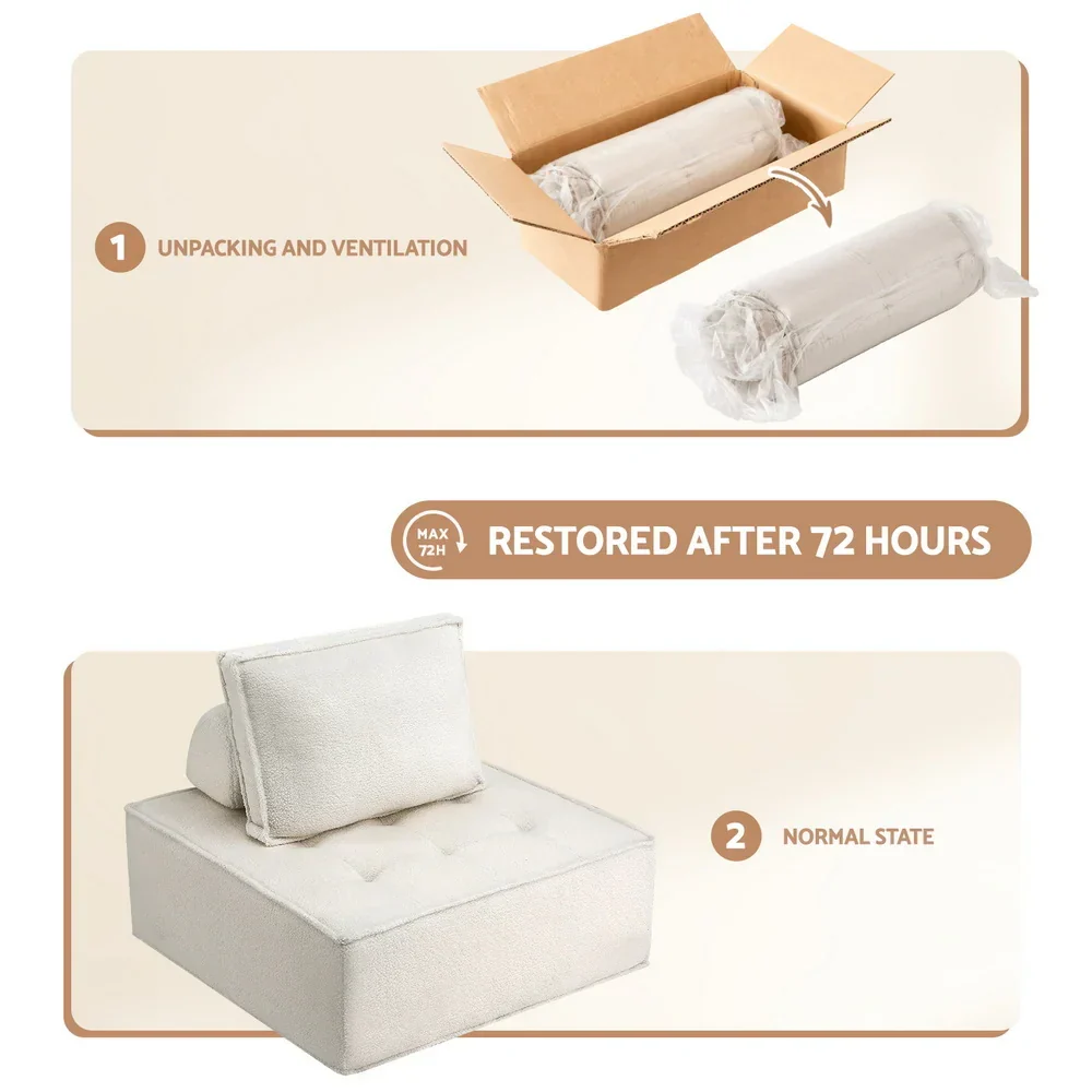 Floor Sofa Lounge Chair 6 Seater with Pillow - Image 6