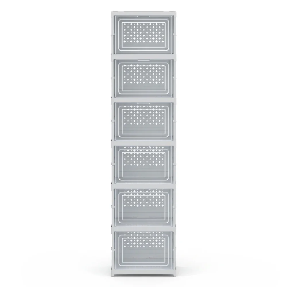 Foldable Shoe Rack Organizer 6 Tier Storage Shelf Hallway - Image 7