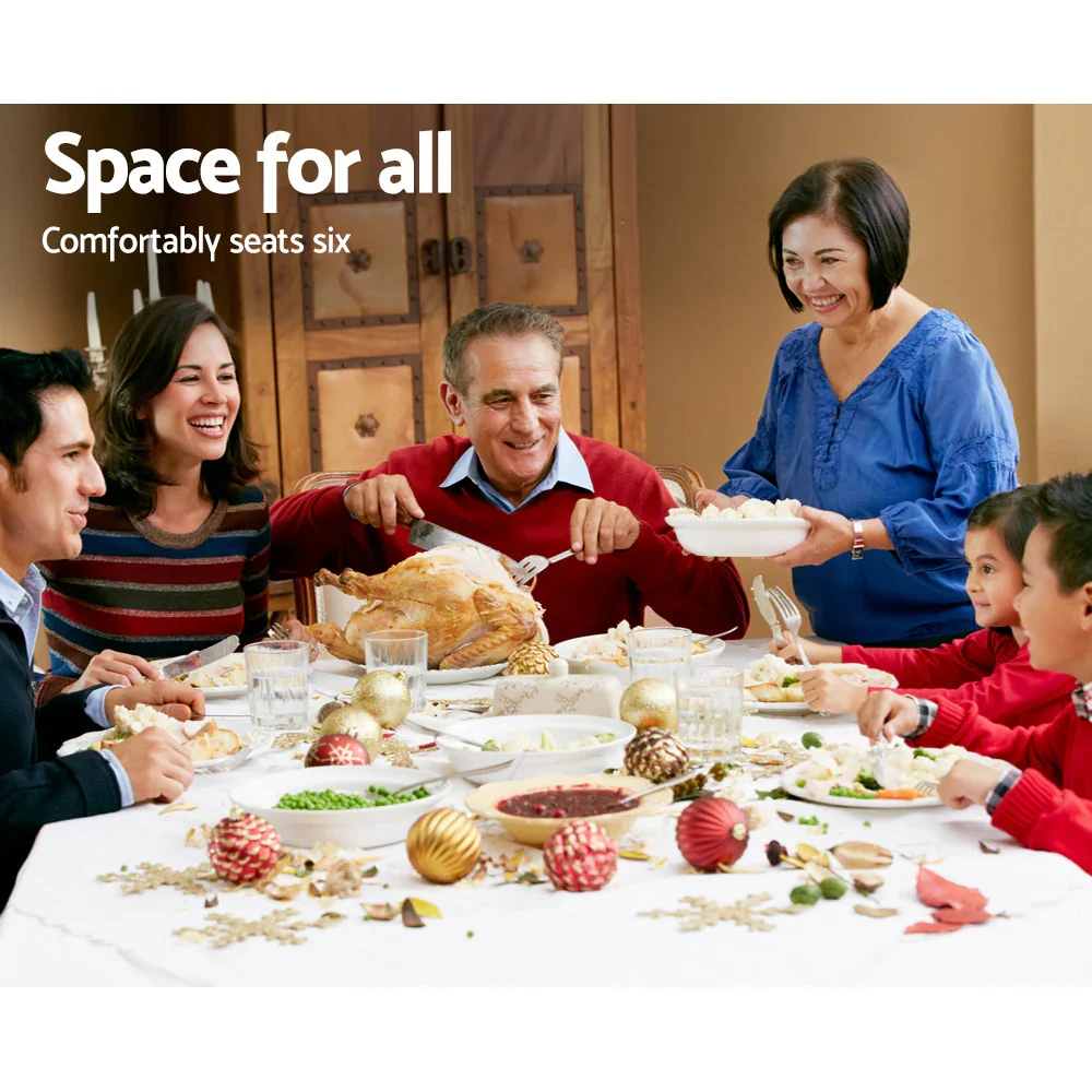 Dining Table Rectangular Extendable White - Image 3