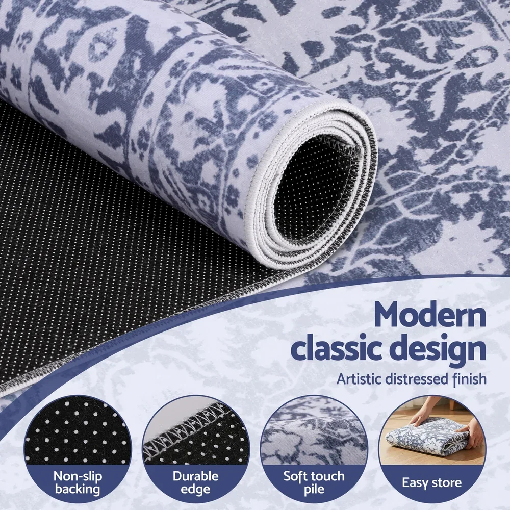Hallway Runner Rug 80X300cm Soft Velvet Washable Modern Kitchen Mat - Image 6