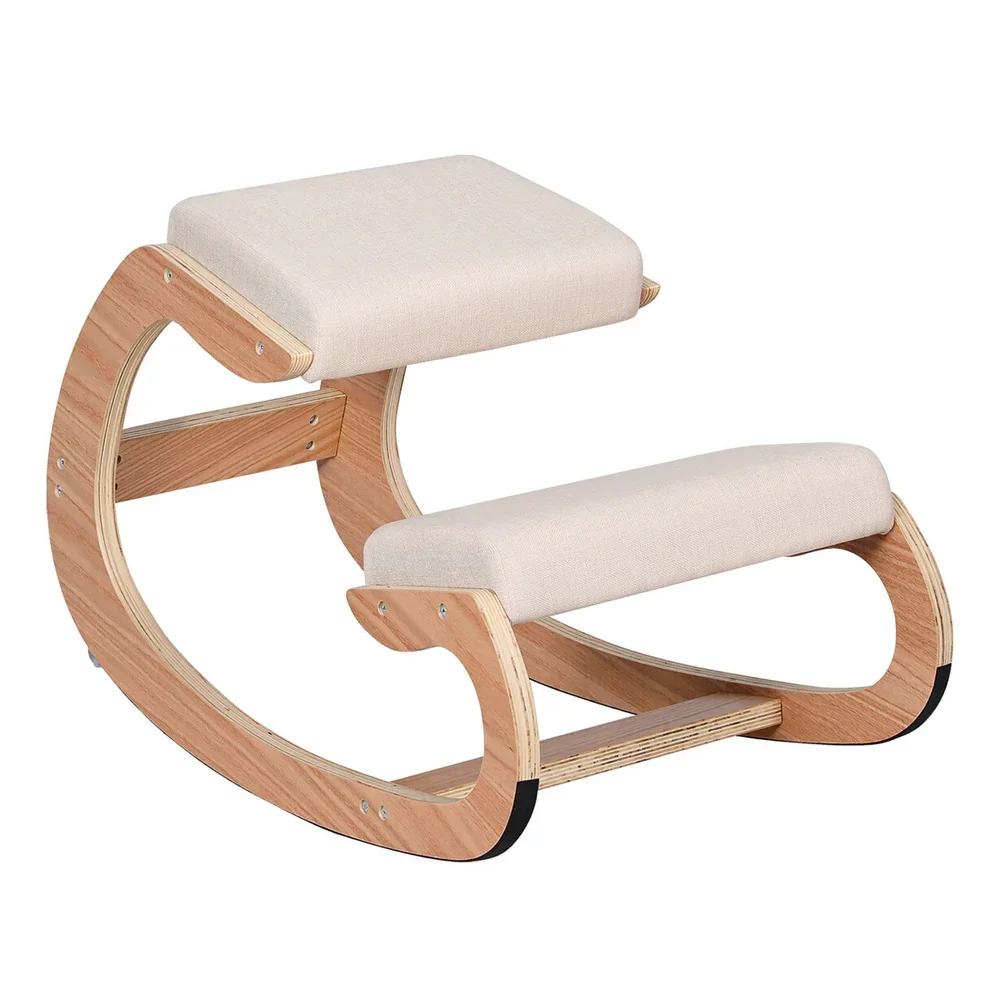 Kneeling Chair Ergonomic Posture Chair with Memory Foam Balance Stool for Home Office Gaming 120kg Weight Capacity Beige - Image 7