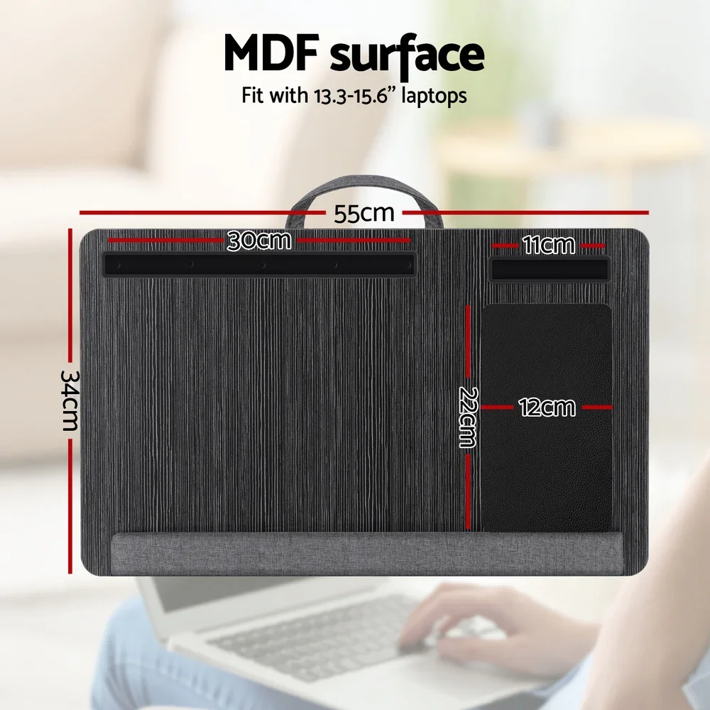 Lap Desk Laptop DeskS Portable w/ Wrist-rest Phone Slot Mouse Pad 55CM - Image 5