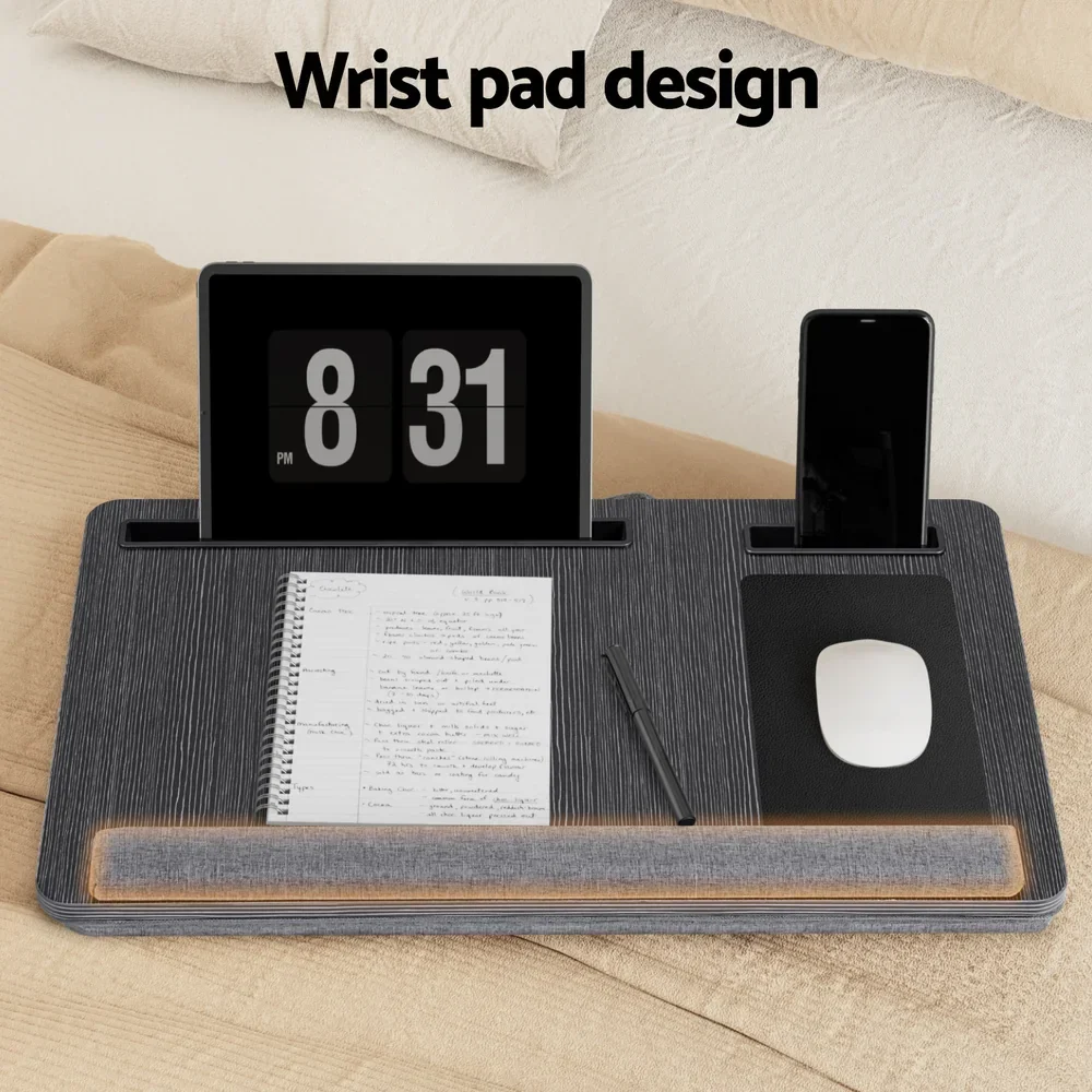 Lap Desk Laptop DeskS Portable w/ Wrist-rest Phone Slot Mouse Pad 55CM - Image 6