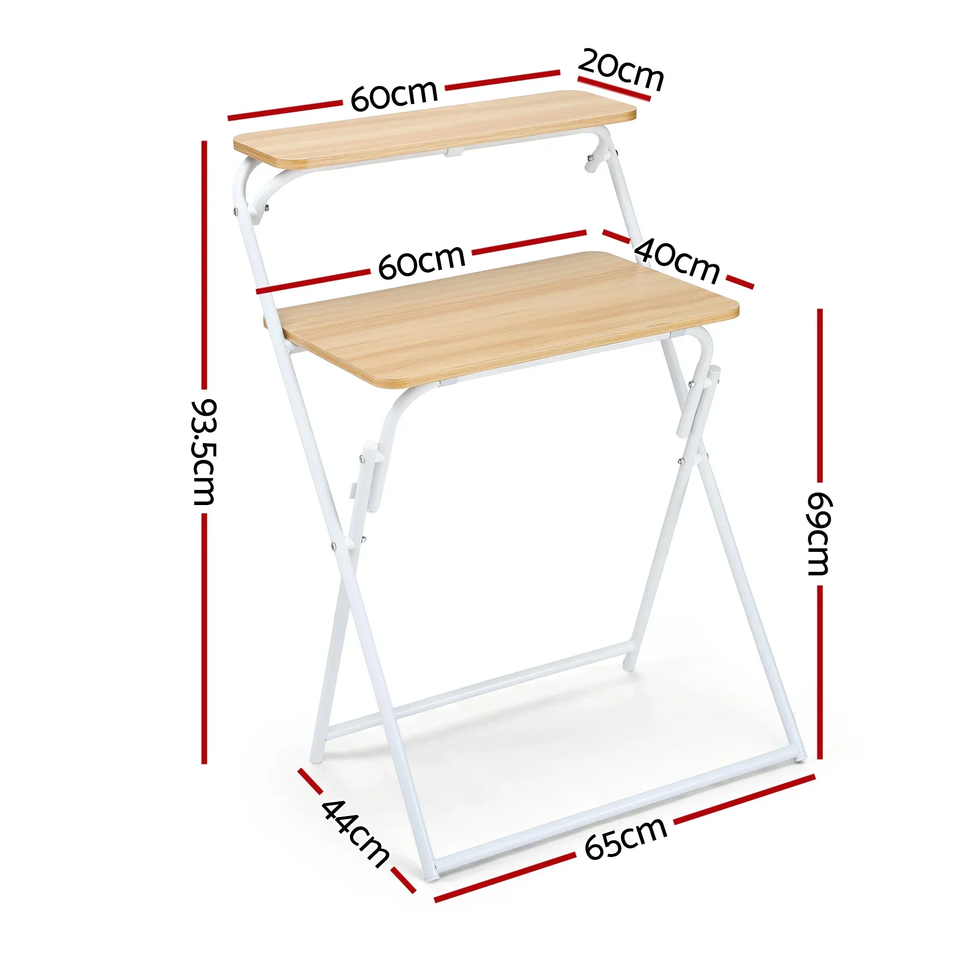 Laptop Desk Foldable Study Desk Home Office Oak - Image 8