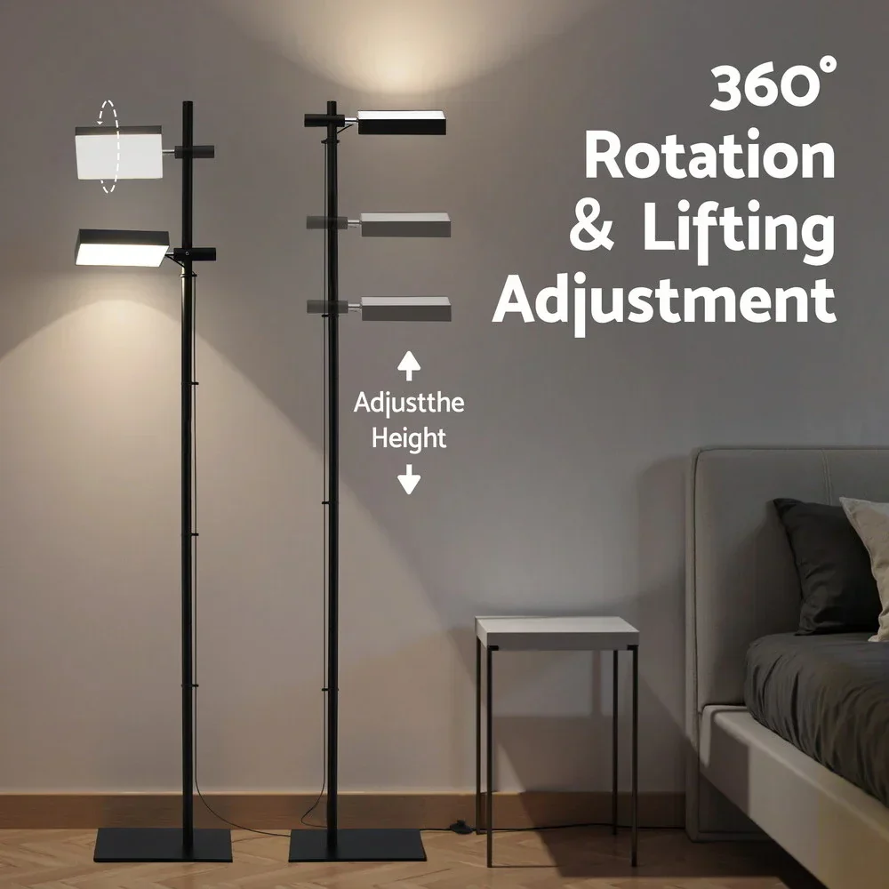 LED Floor Lamp, Modern Reading Lamp 360～ Rotating Adjustable Light Head,12W Standing Lamp for Living Room, Bedroom Office - Image 2