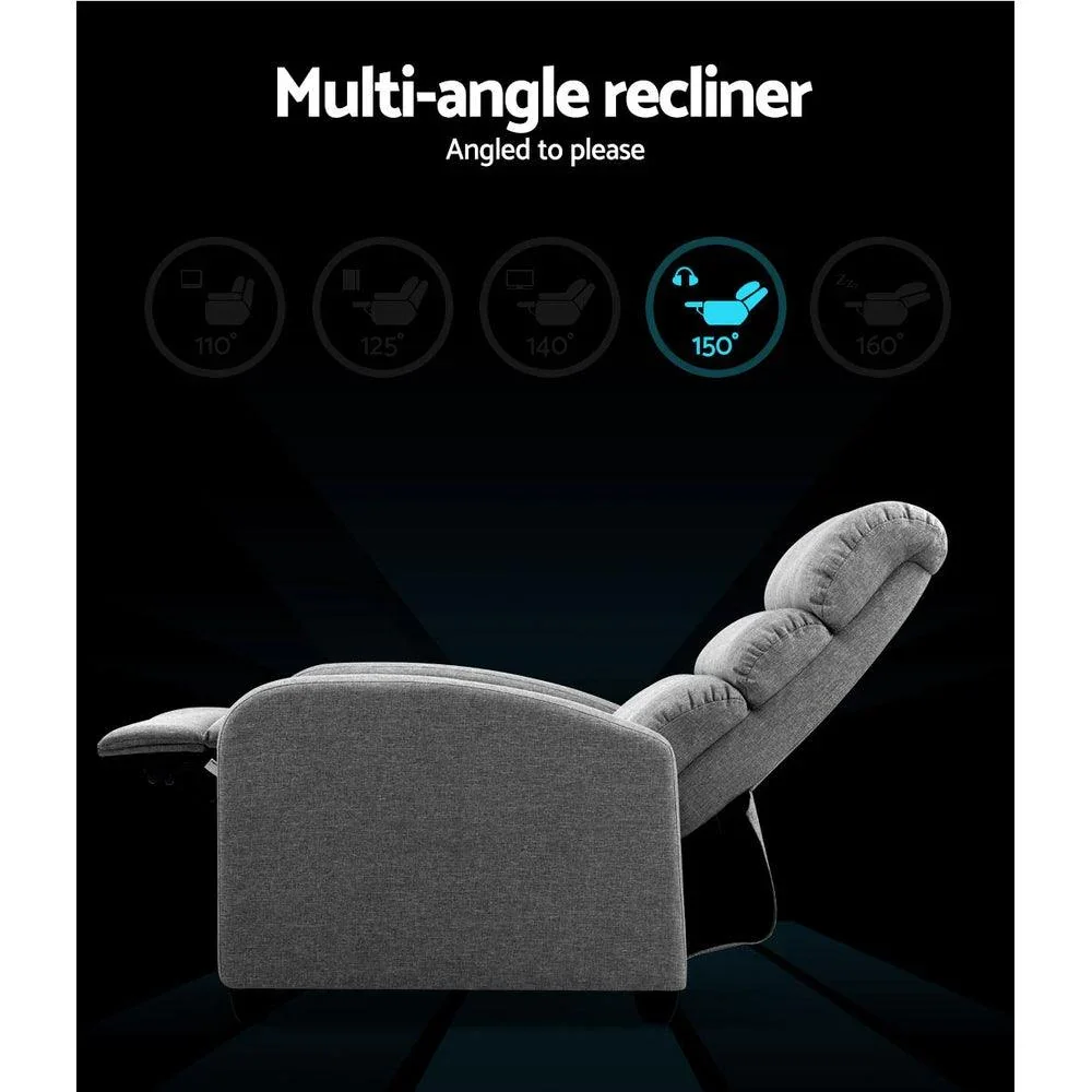 Recliner Armchair Grey Fabric Bolivia - Image 3