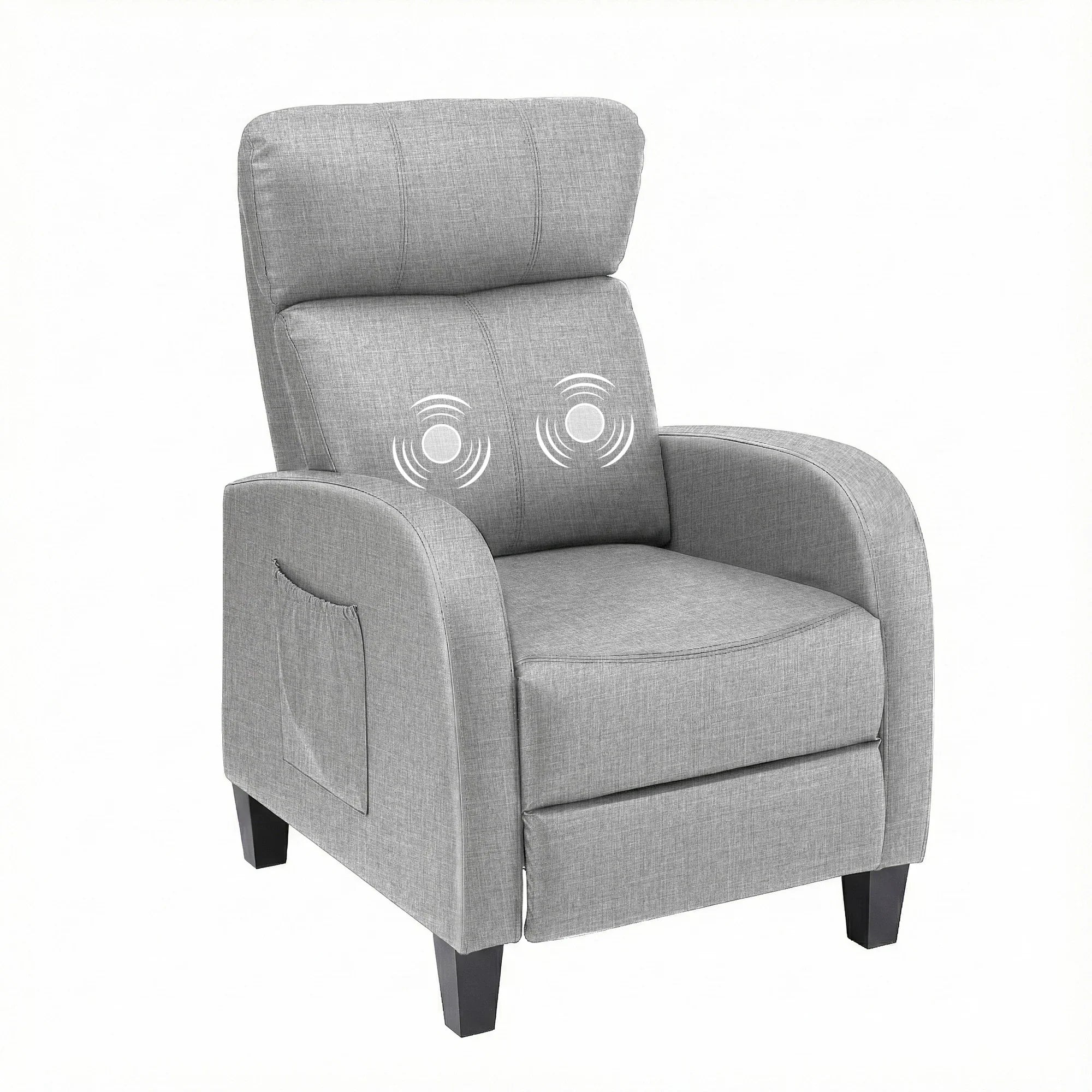 Massage Recliner Chair Small Recliner Sofa for Adults Fabric Grey - Image 8