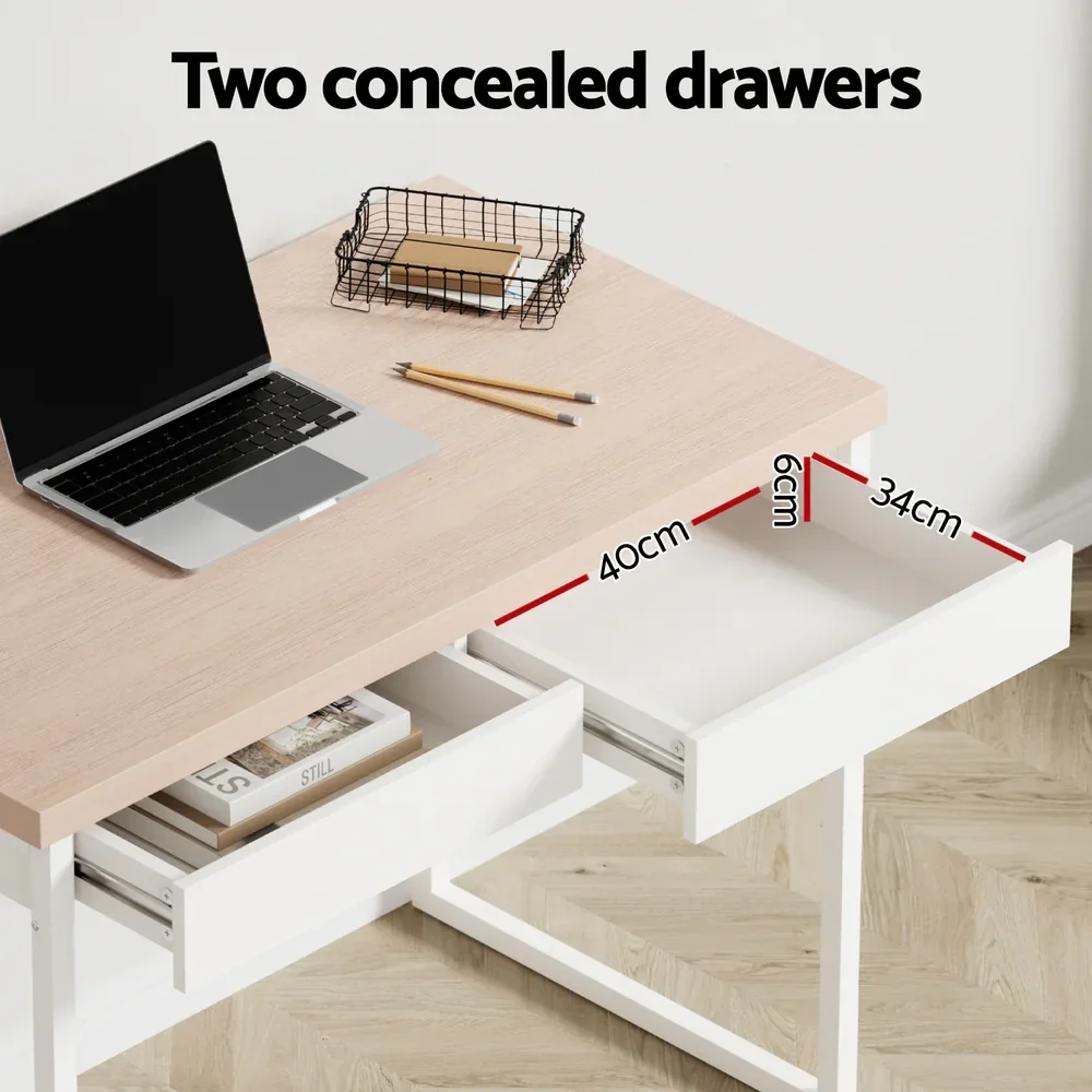 Computer Desk Drawer Storage Oak 100CM - Image 5
