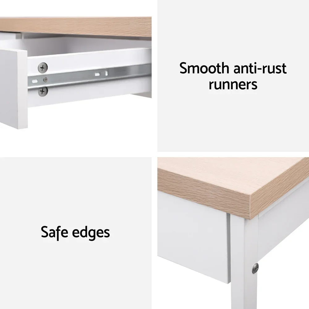 Computer Desk Drawer Storage Oak 100CM - Image 6