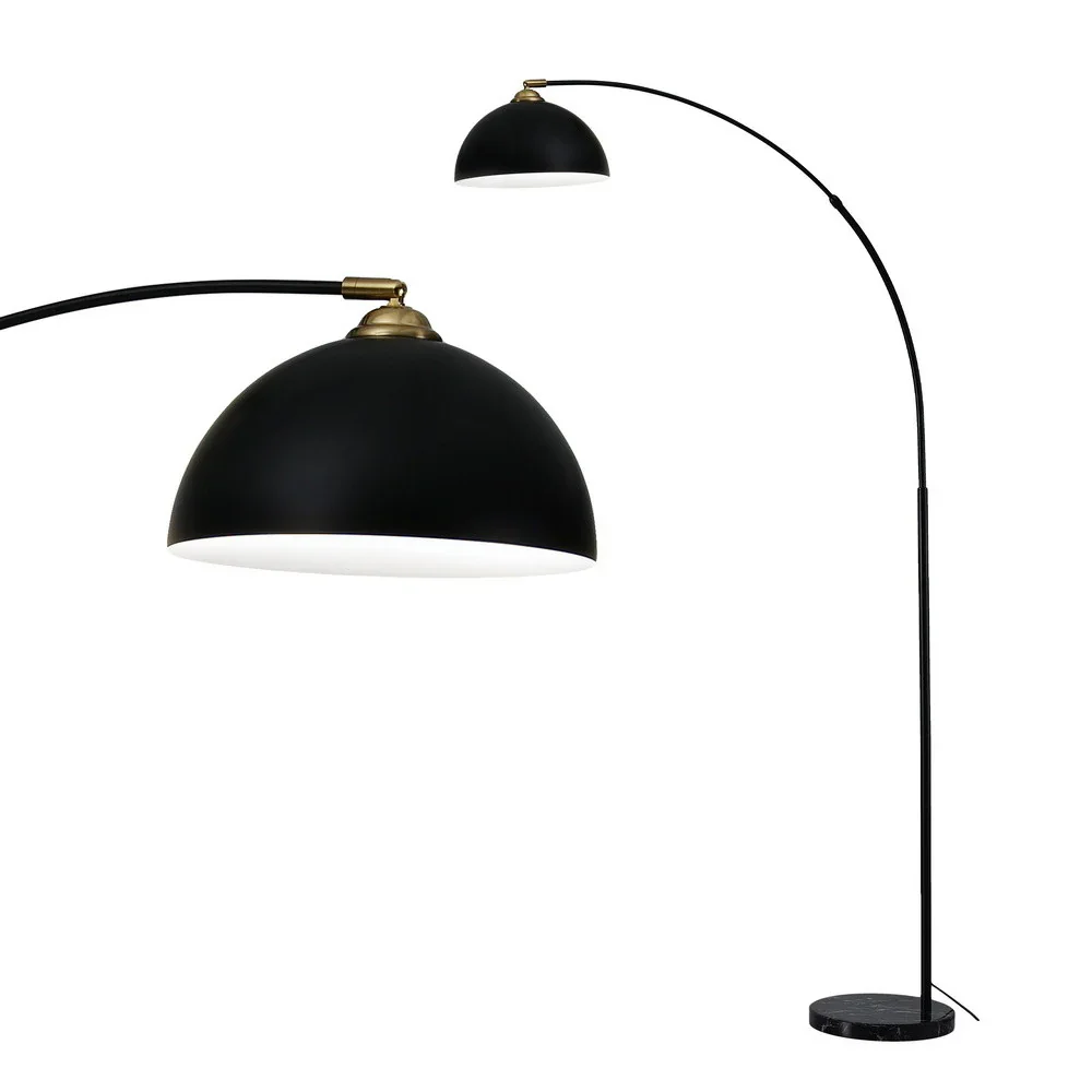 Modern Arched Floor Lamp Black Standing Heavy-Duty Marble Base for Living Room Bedroom - Image 7