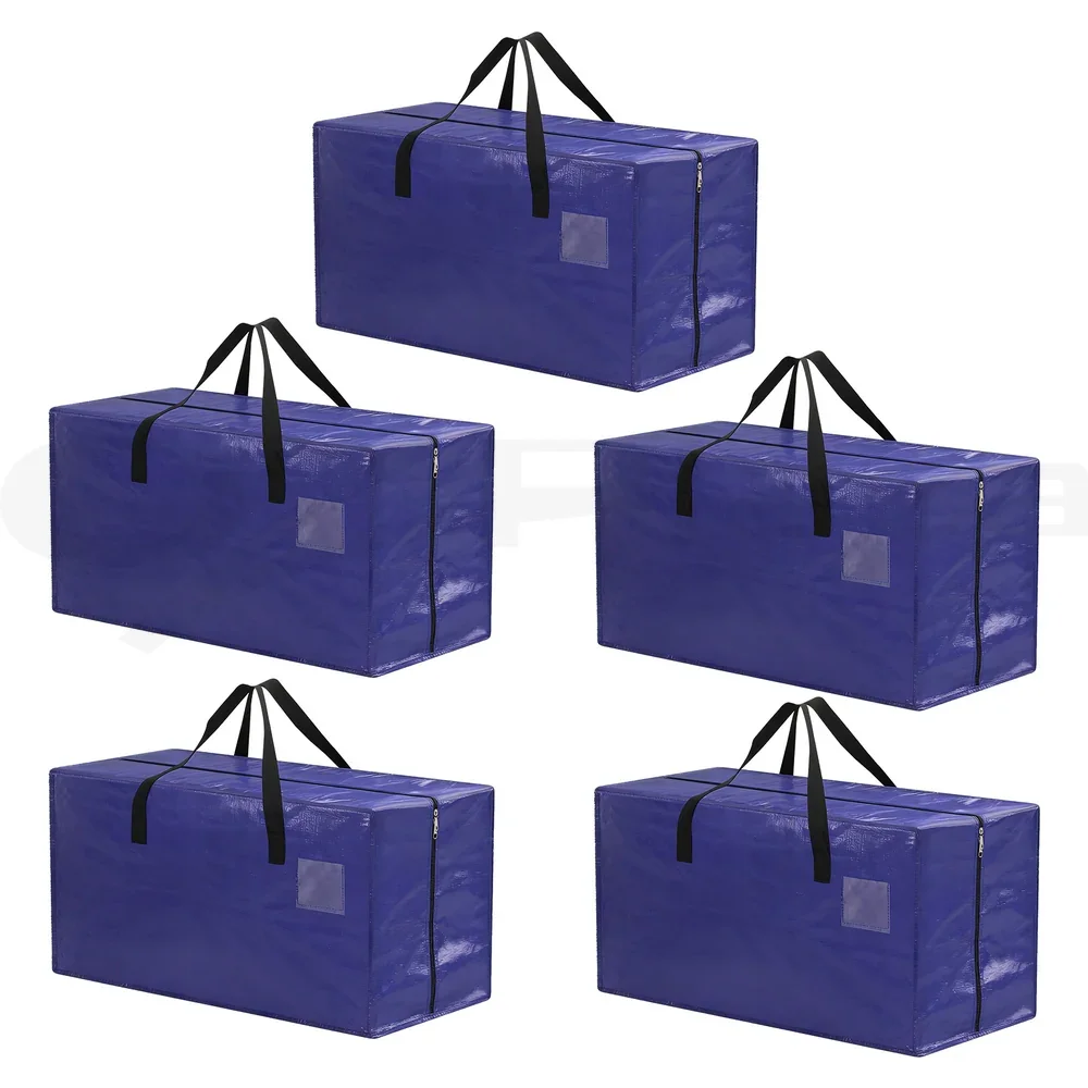 Moving Bags Heavy Duty Waterproof Backpack Straps Large Storage Totes 5 Pack Blue - Image 2